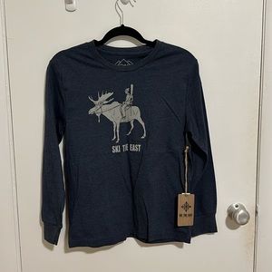 Ski the east navy long sleeve